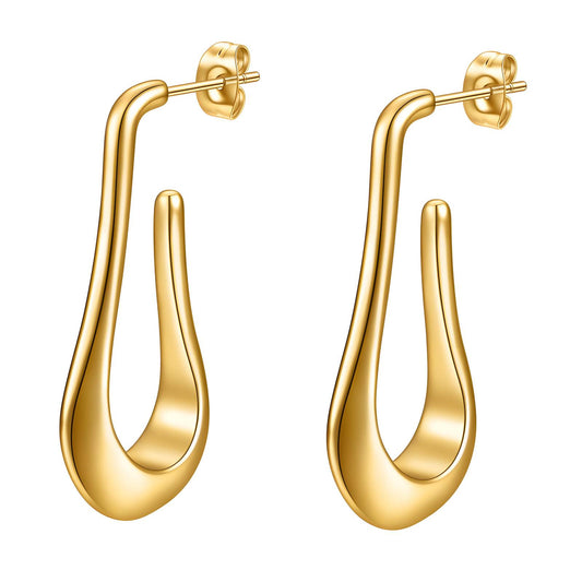 18K gold plated Stainless steel earrings, Mashalla