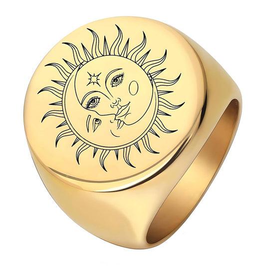 18K gold plated Stainless steel  The Sun finger ring, Mashalla