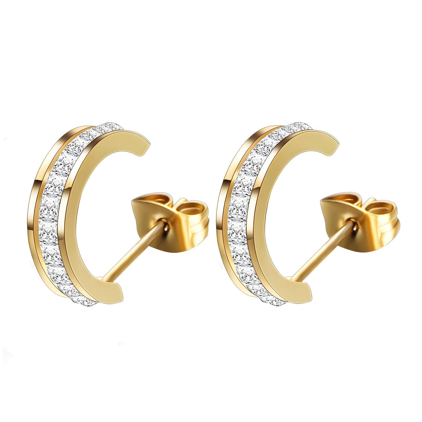 18K gold plated Stainless steel earrings, Mashalla