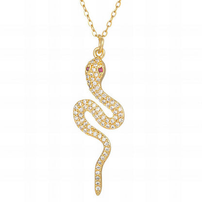 18K gold plated Stainless steel  Snake necklace, Mashalla