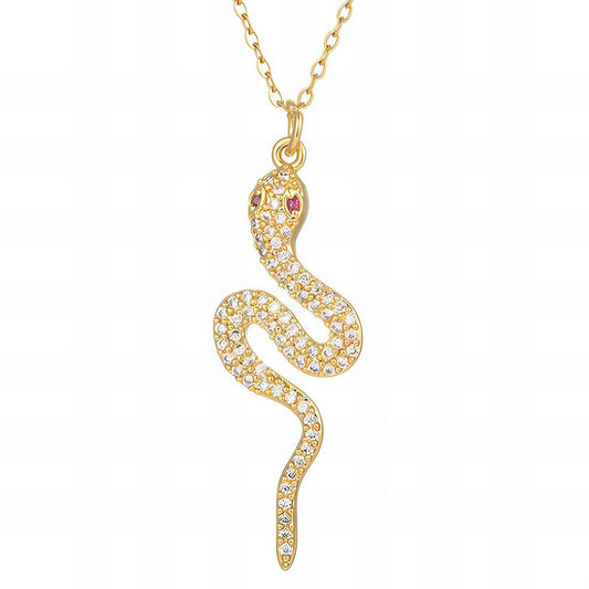 18K gold plated Stainless steel  Snake necklace, Mashalla