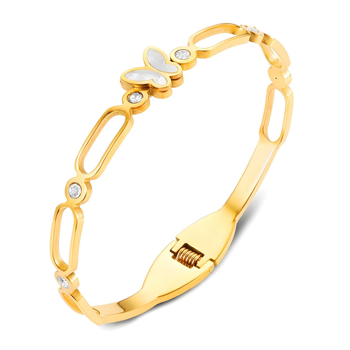 18K gold plated Stainless steel  Butterfly bracelet, Mashalla