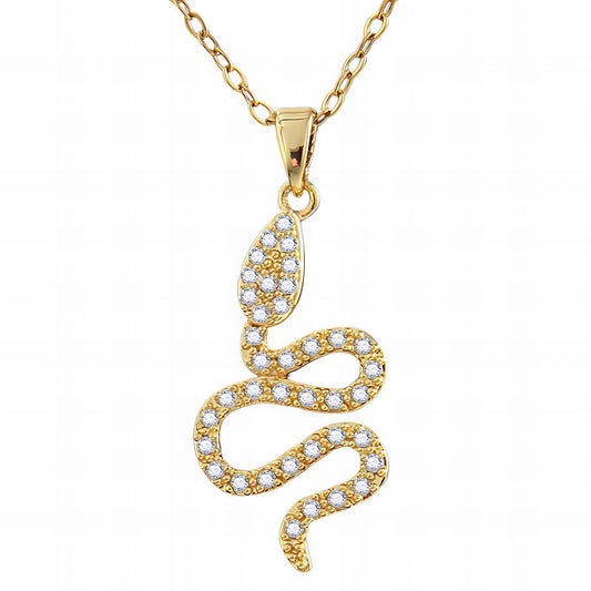 18K gold plated Stainless steel  Snake necklace, Mashalla