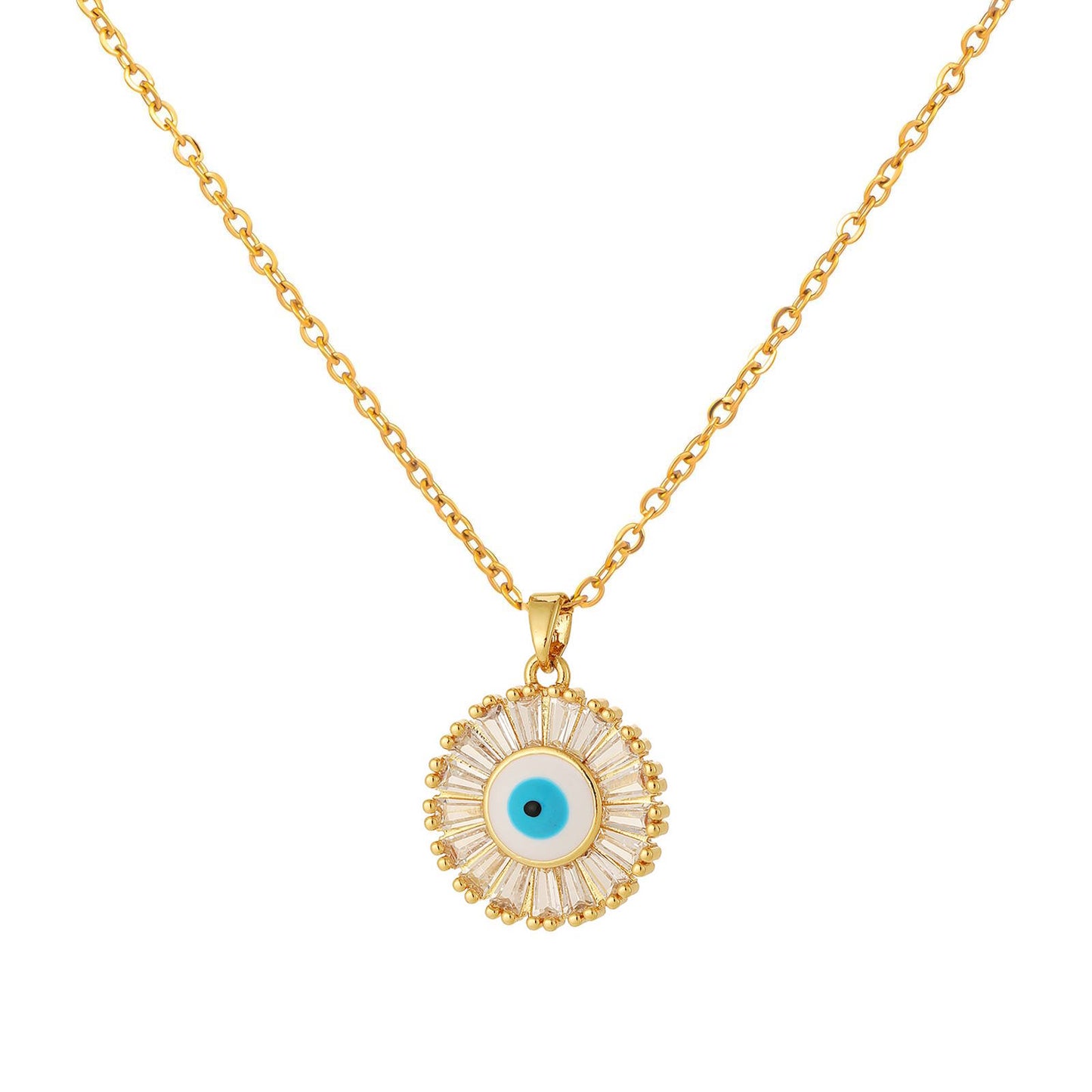 18K gold plated Stainless steel  Evil Eye necklace, Mashalla