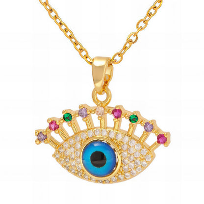 18K gold plated Stainless steel  Evil Eye necklace, Mashalla