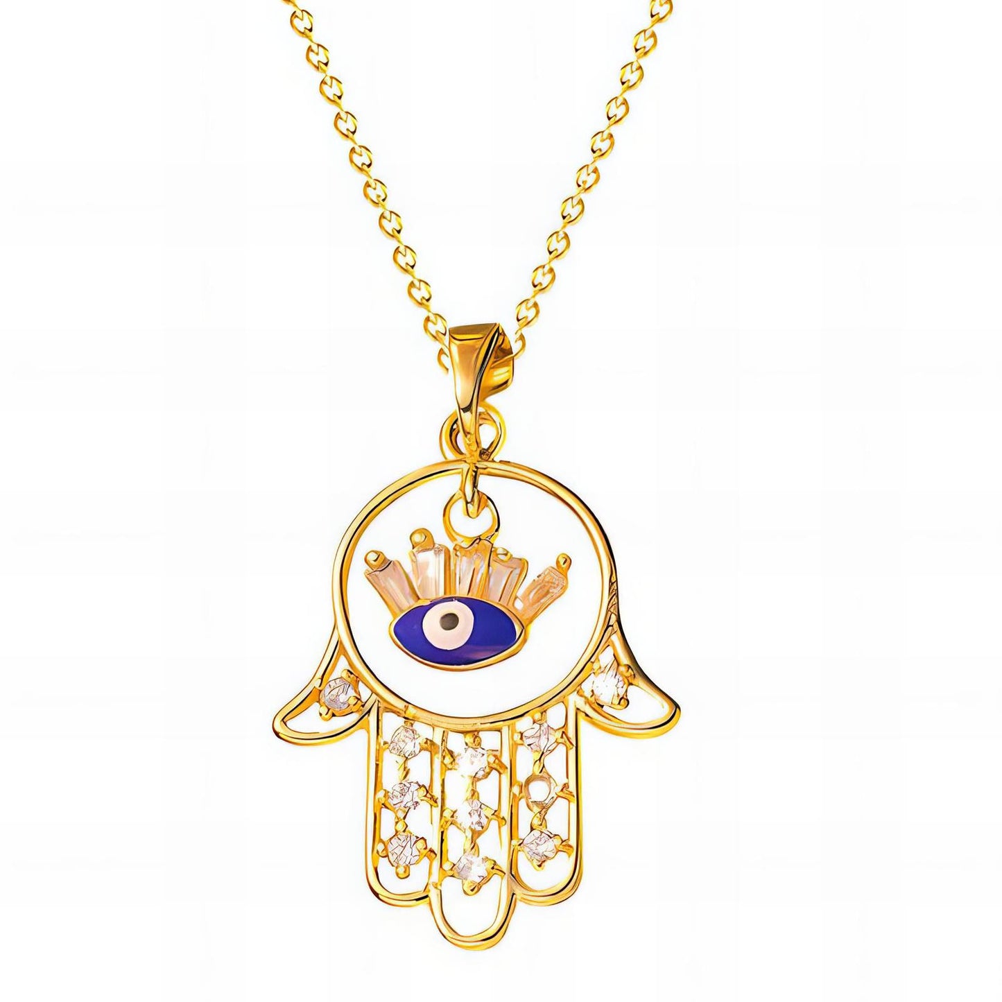 18K gold plated Stainless steel  evil eye necklace, Mashalla