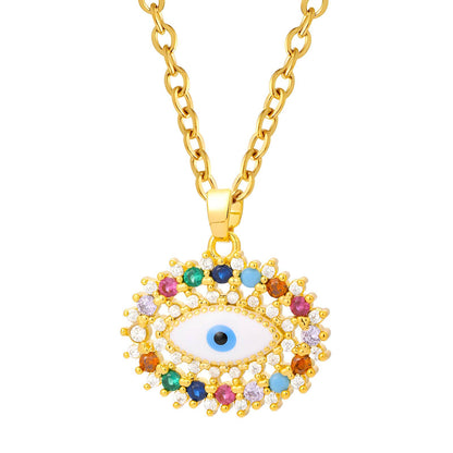 18K gold plated Stainless steel  Evil Eye necklace, Mashalla