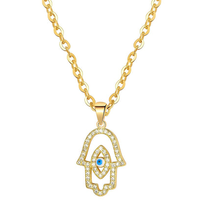 18K gold plated Stainless steel  Evil Eye necklace, Mashalla