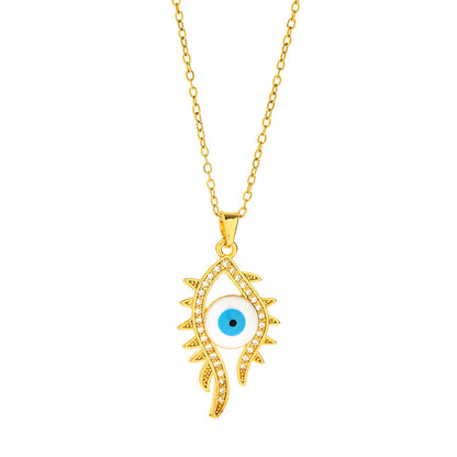 18K gold plated Stainless steel  evil eye necklace, Mashalla