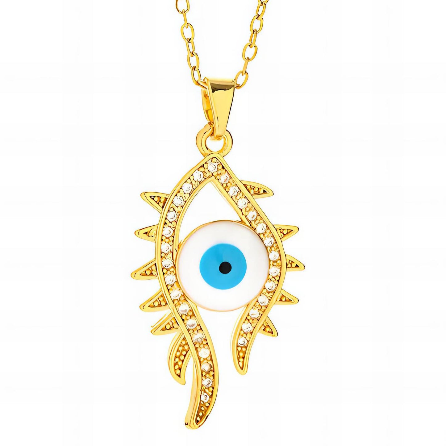 18K gold plated Stainless steel  evil eye necklace, Mashalla