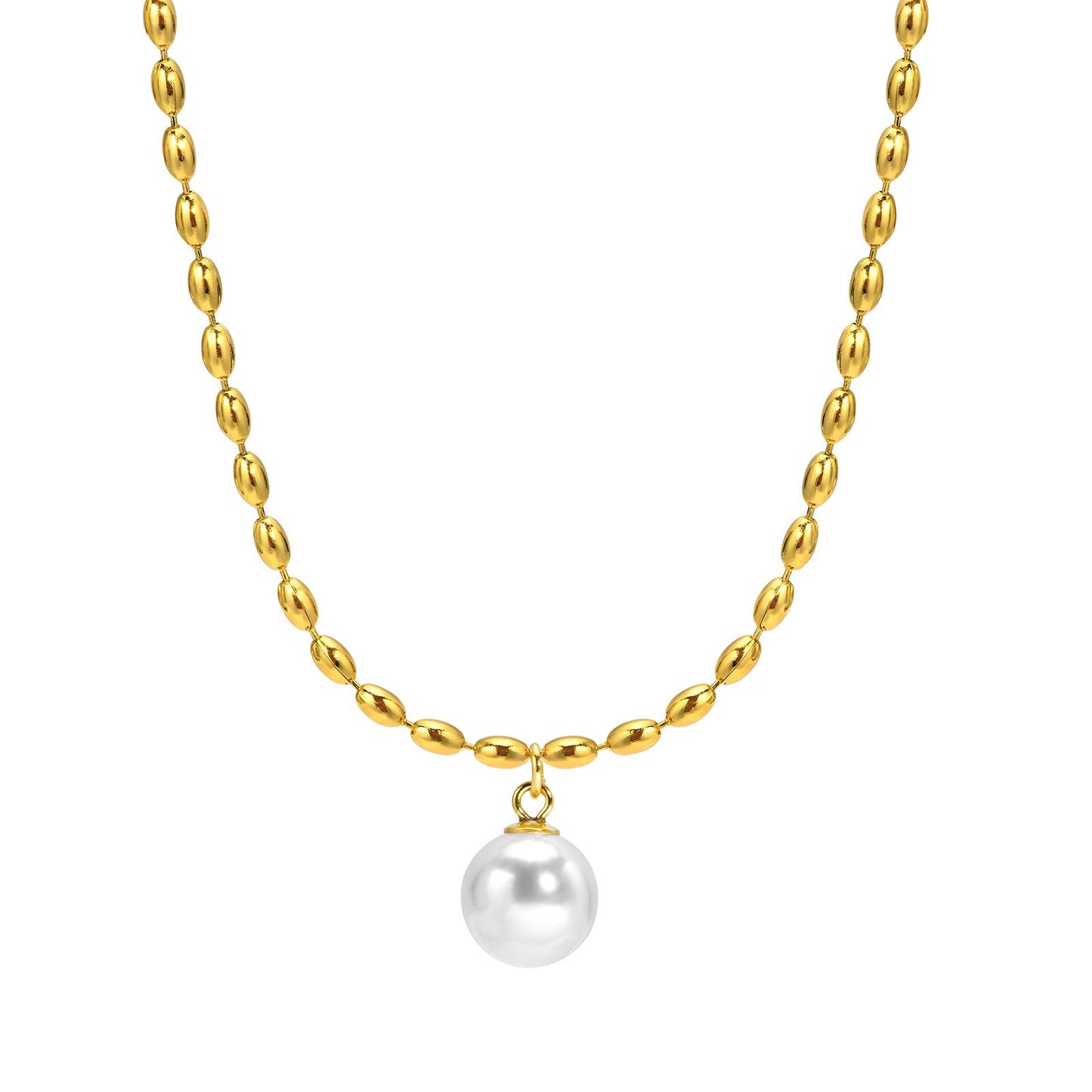 18K gold plated Stainless steel necklace, Mashalla