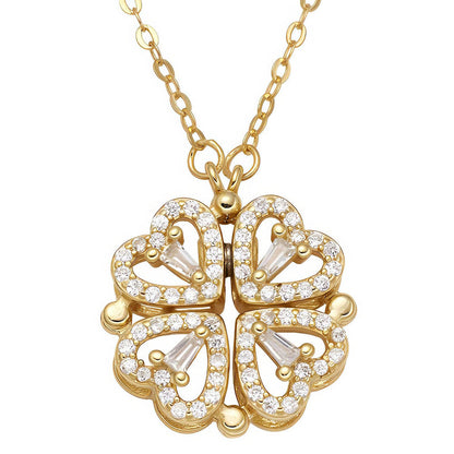 18K gold plated Stainless steel  Flower necklace, Mashalla