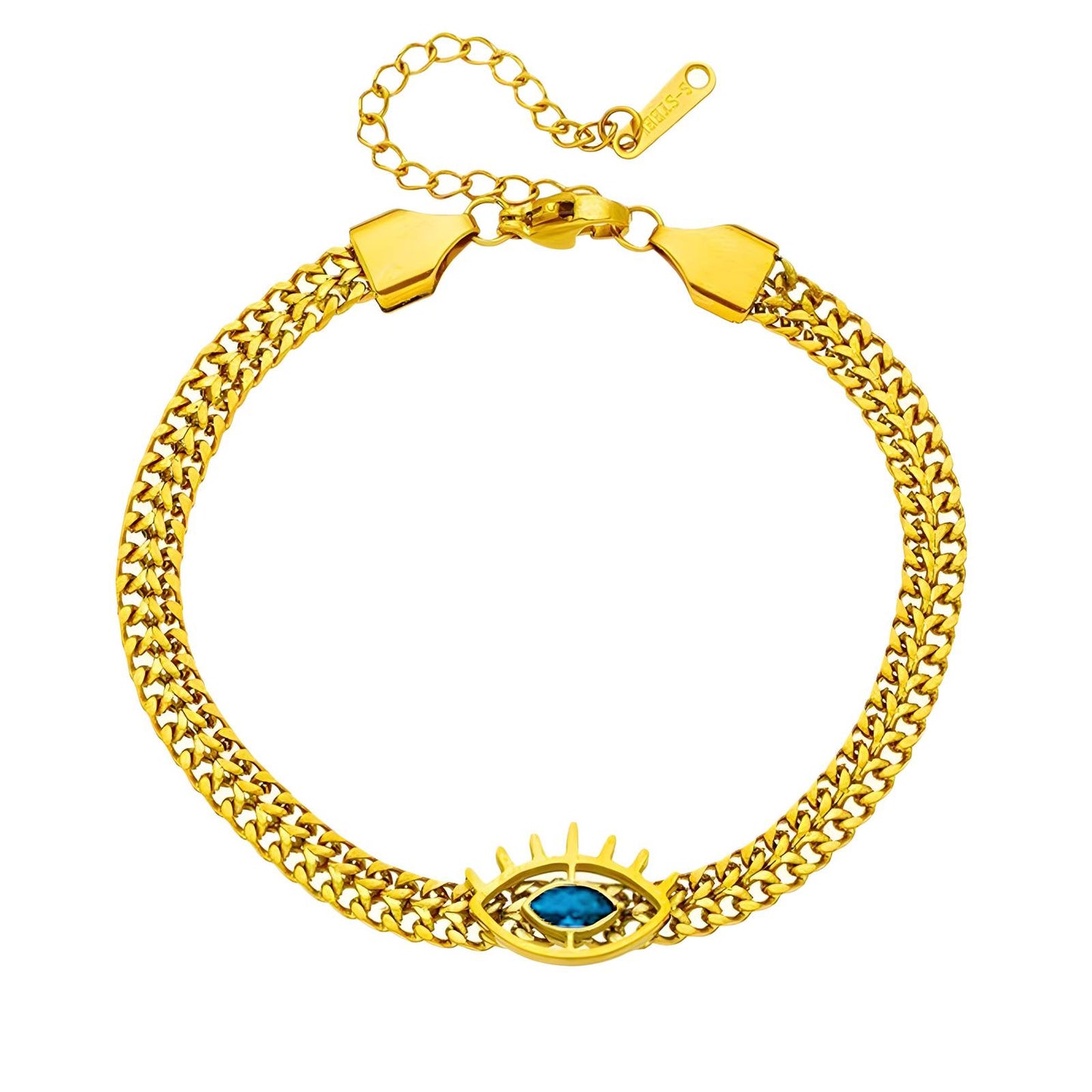 18K gold plated Stainless steel  Evil Eye bracelet, Mashalla