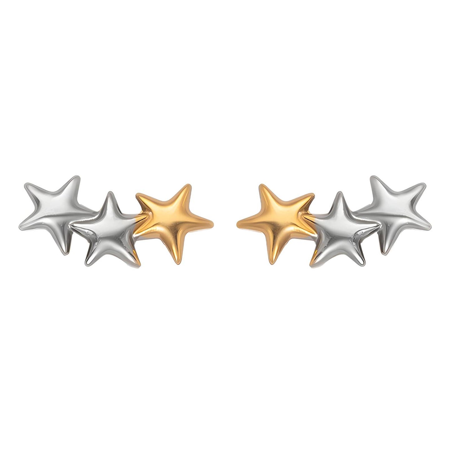 18K gold plated Stainless steel  Stars earrings, Mashalla