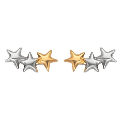 18K gold plated Stainless steel  Stars earrings, Mashalla