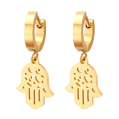 18K gold plated Stainless steel earrings, Mashalla