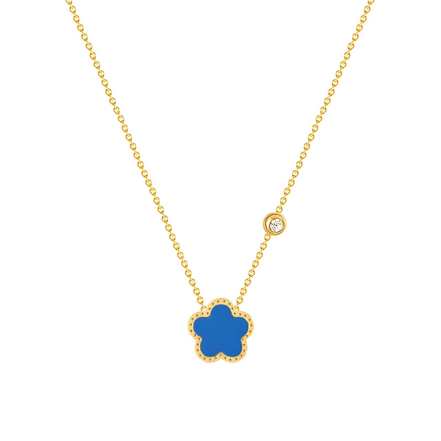 18K gold plated Stainless steel  Flower necklace, Mashalla