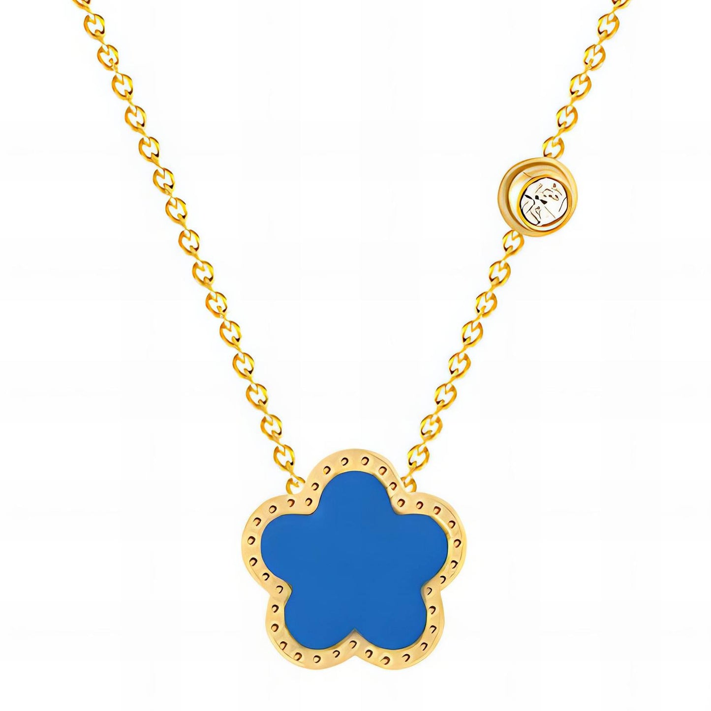 18K gold plated Stainless steel  Flower necklace, Mashalla