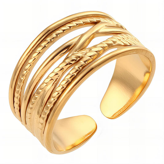 18K gold plated Stainless steel finger ring, Mashalla