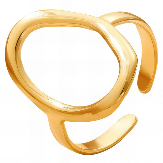 18K gold plated Stainless steel  Letter O finger ring, Mashalla