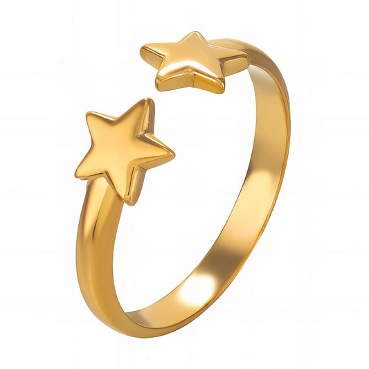 18K gold plated Stainless steel  Stars finger ring, Mashalla