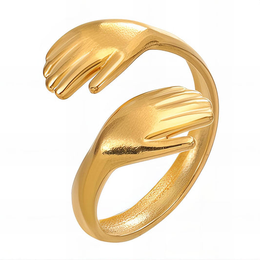 18K gold plated Stainless steel finger ring, Mashalla