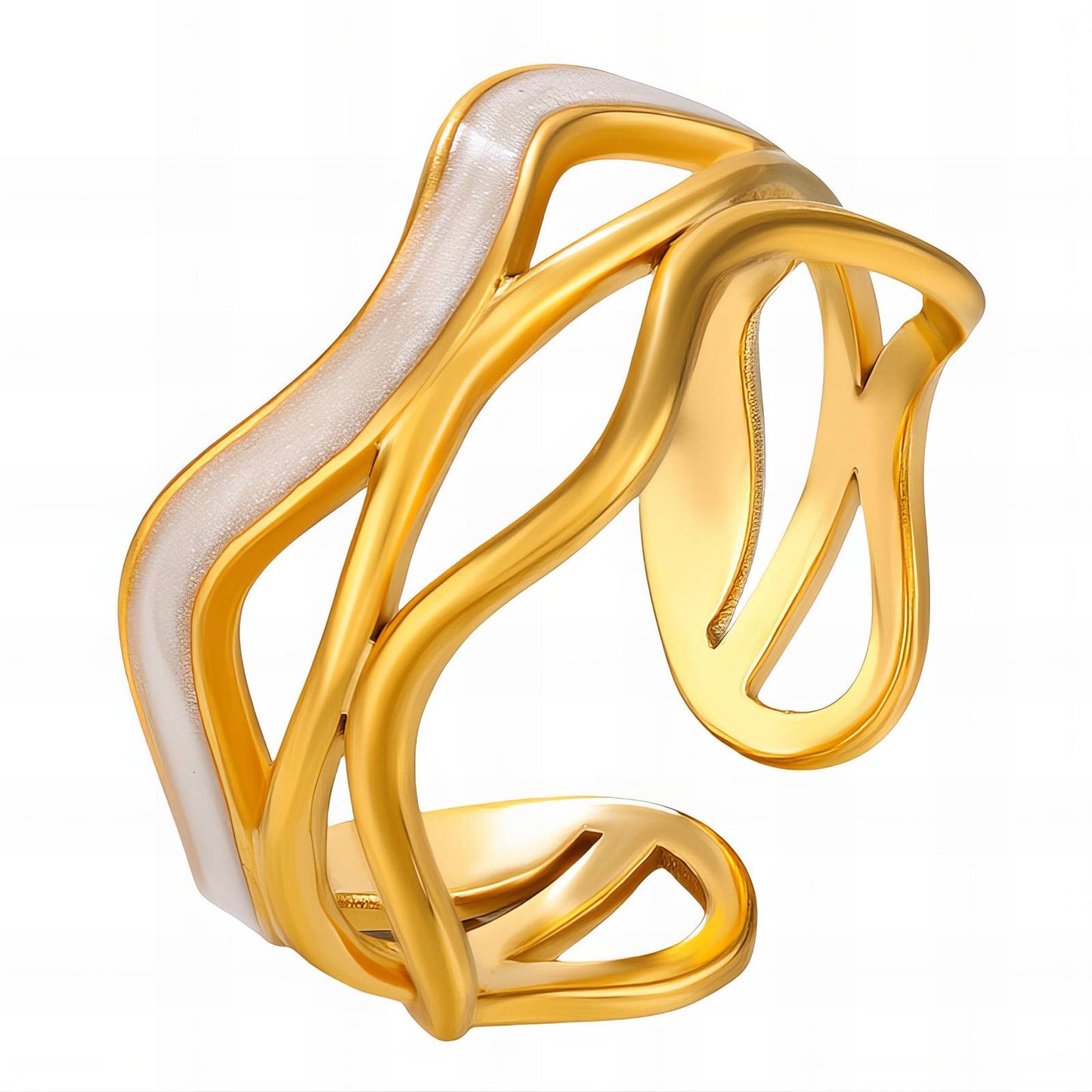 18K gold plated Stainless steel finger ring, Mashalla