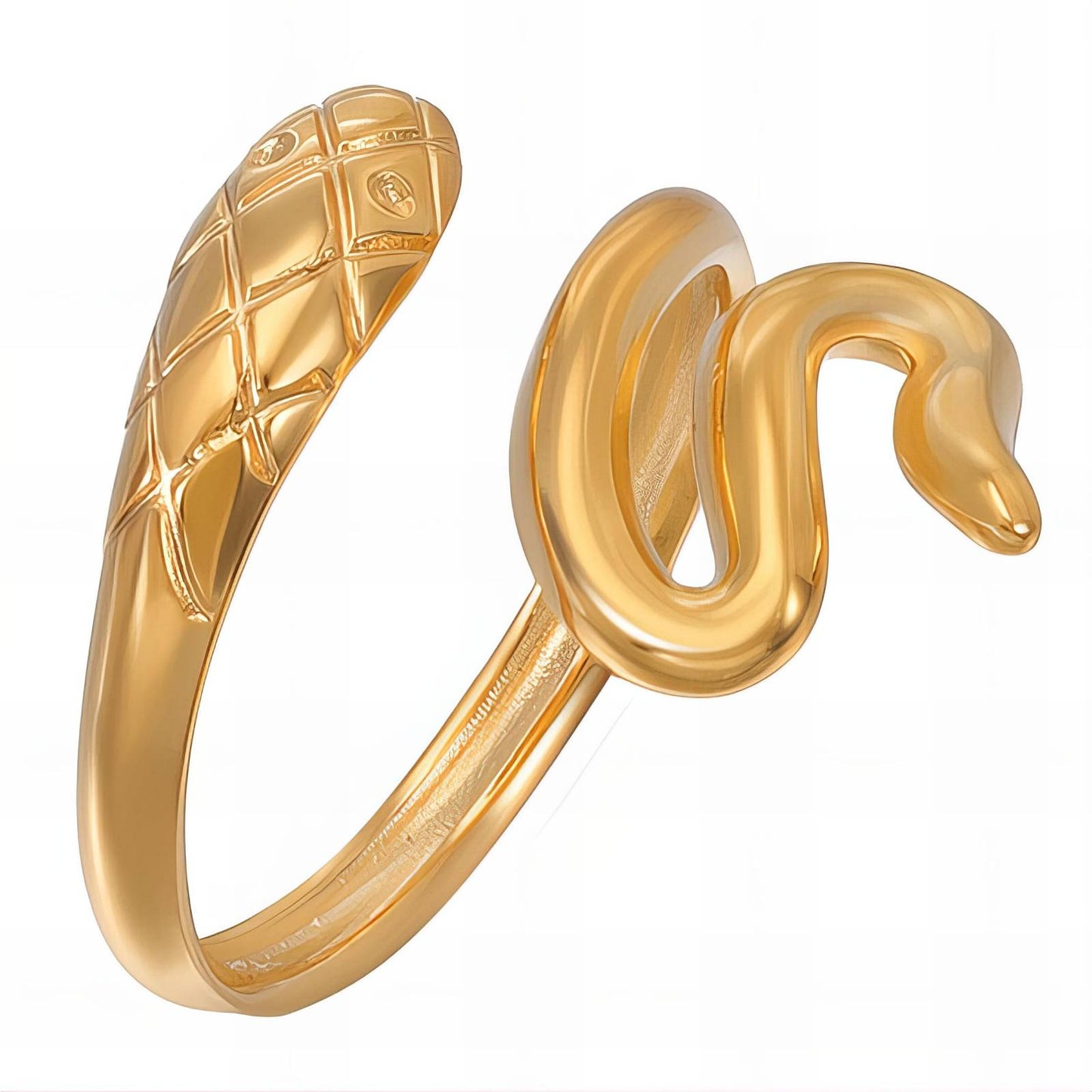 18K gold plated Stainless steel  Snake finger ring, Mashalla