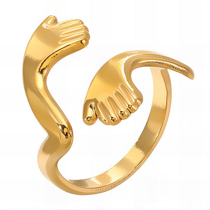 18K gold plated Stainless steel finger ring, Mashalla