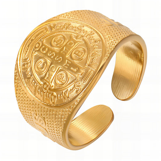 18K gold plated Stainless steel finger ring, Mashalla