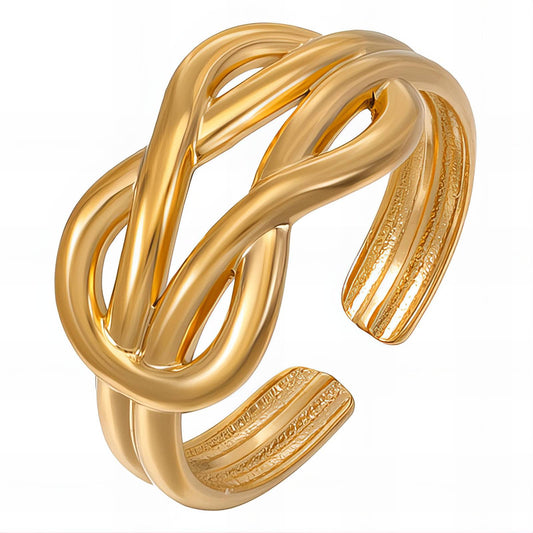 18K gold plated Stainless steel finger ring, Mashalla