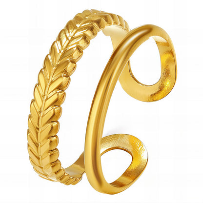 18K gold plated Stainless steel finger ring, Mashalla