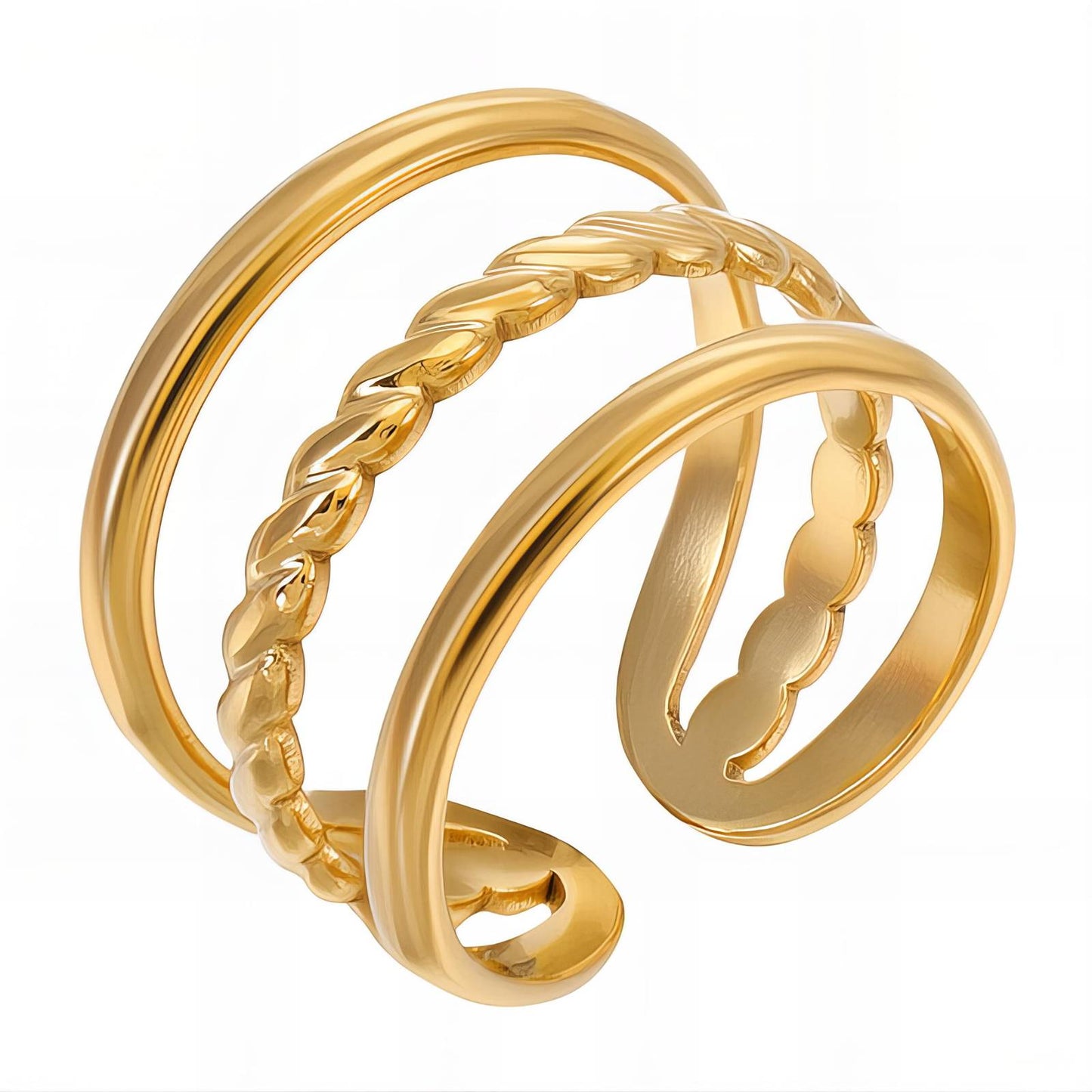 18K gold plated Stainless steel finger ring, Mashalla