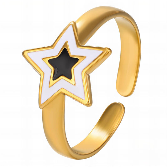 18K gold plated Stainless steel  Stars finger ring, Mashalla