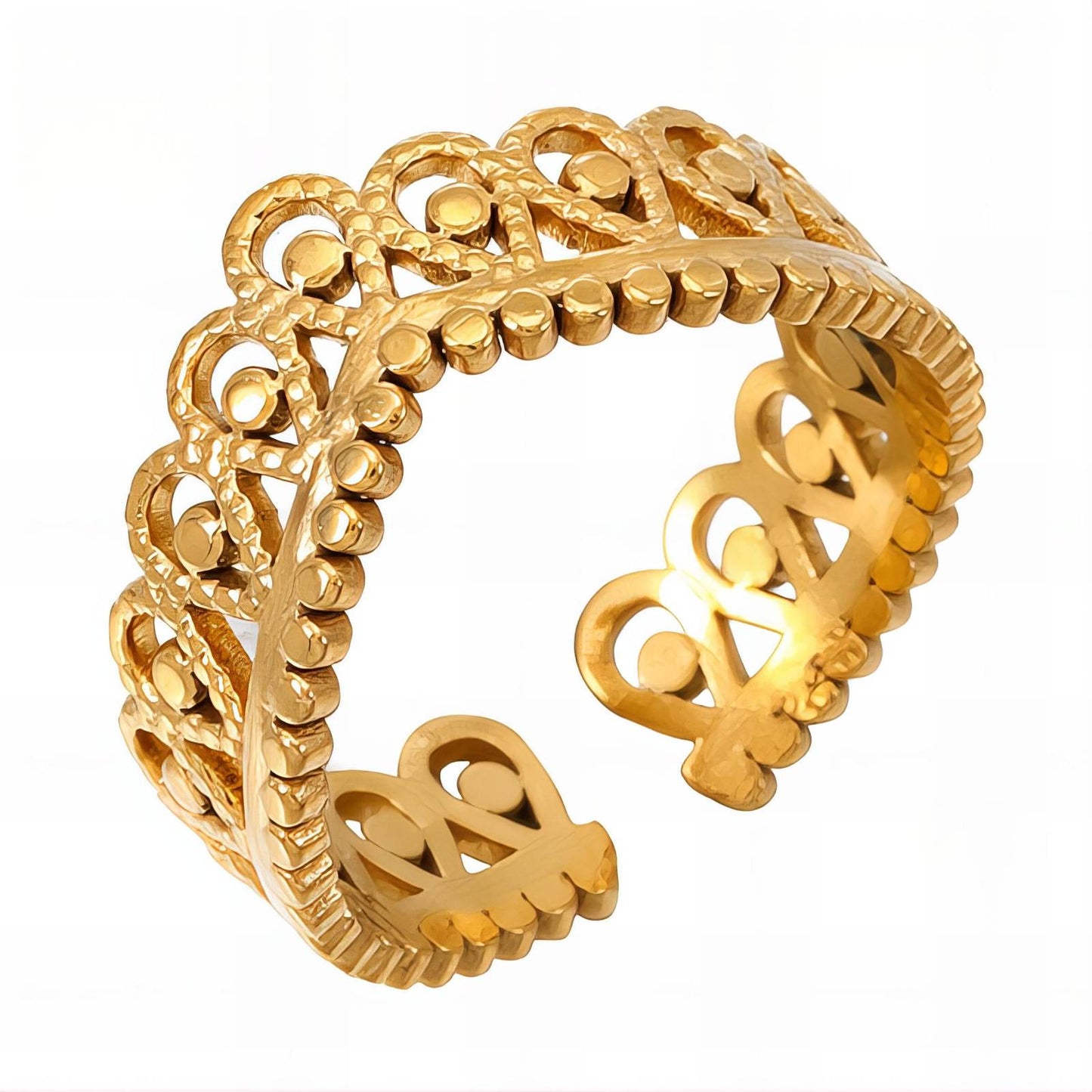 18K gold plated Stainless steel finger ring, Mashalla