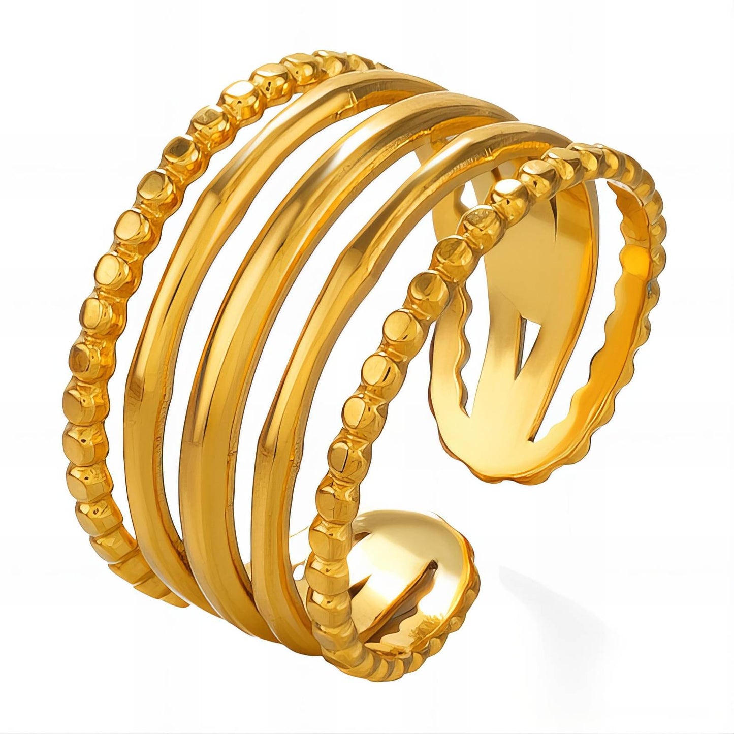 18K gold plated Stainless steel finger ring, Mashalla