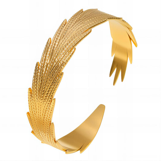 18K gold plated Stainless steel  Leaf bracelet, Mashalla