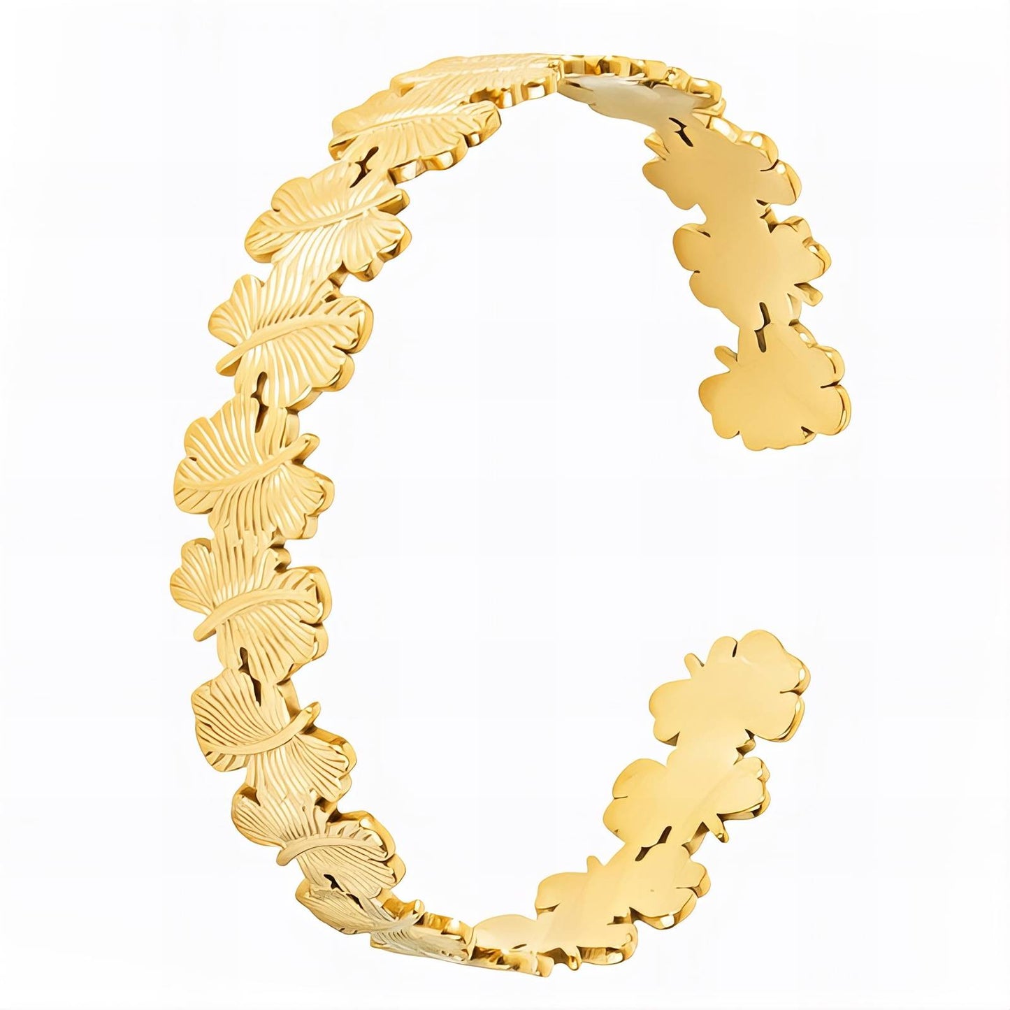 18K gold plated Stainless steel  Leafs bracelet, Mashalla