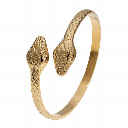 18K gold plated Stainless steel  Snakes bracelet, Mashalla