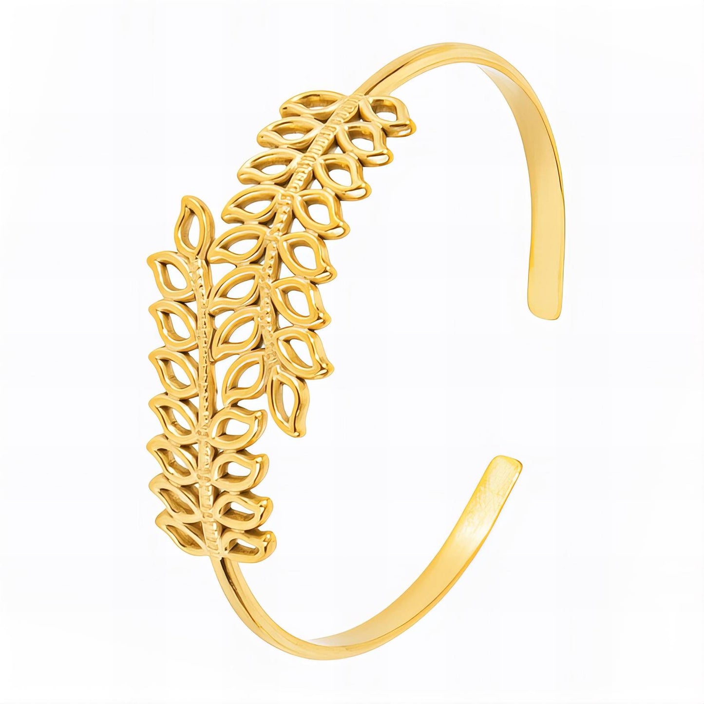 18K gold plated Stainless steel  Leafs bracelet, Mashalla