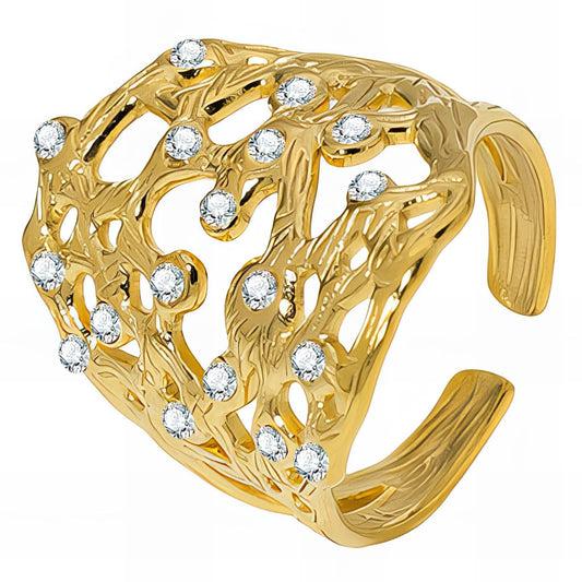 18K gold plated Stainless steel finger ring, Mashalla