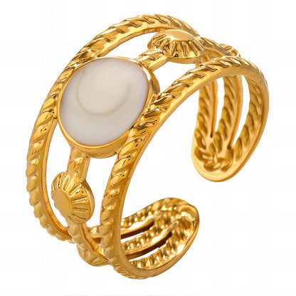 18K gold plated Stainless steel finger ring, Mashalla