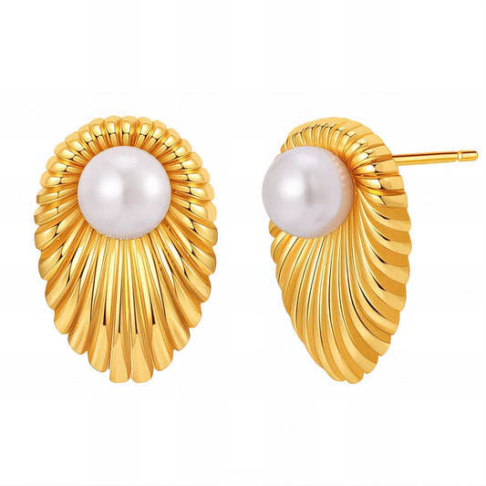 18K gold plated Stainless steel earrings, Mashalla