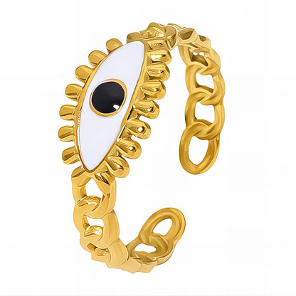 18K gold plated Stainless steel  Evil Eye finger ring, Mashalla