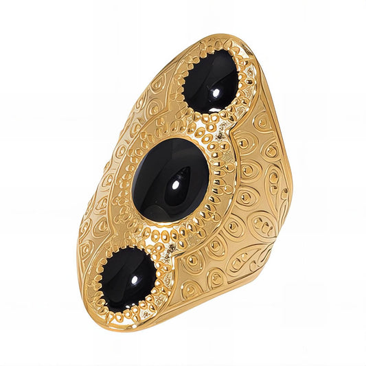 18K gold plated Stainless steel finger ring, Mashalla