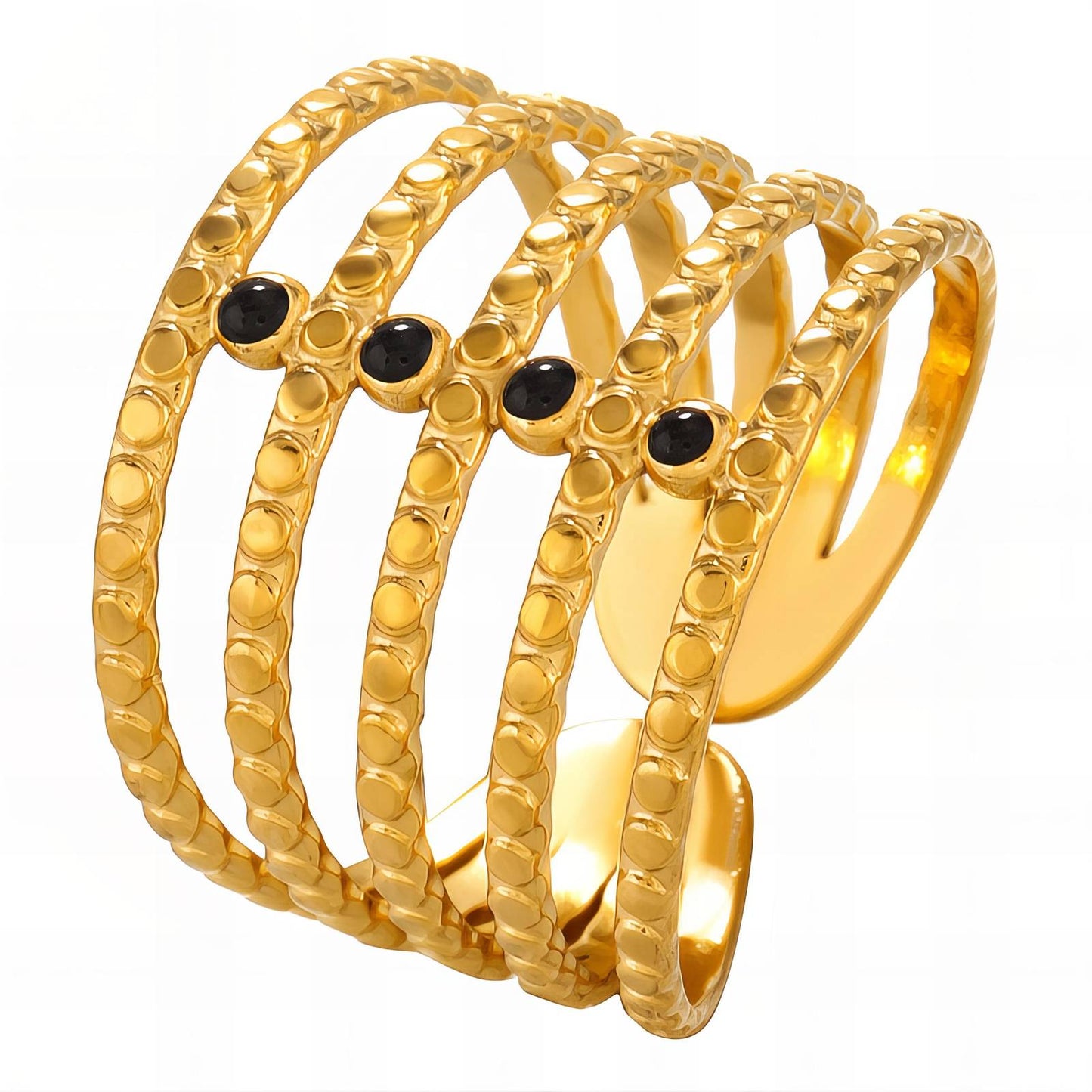 18K gold plated Stainless steel finger ring, Mashalla