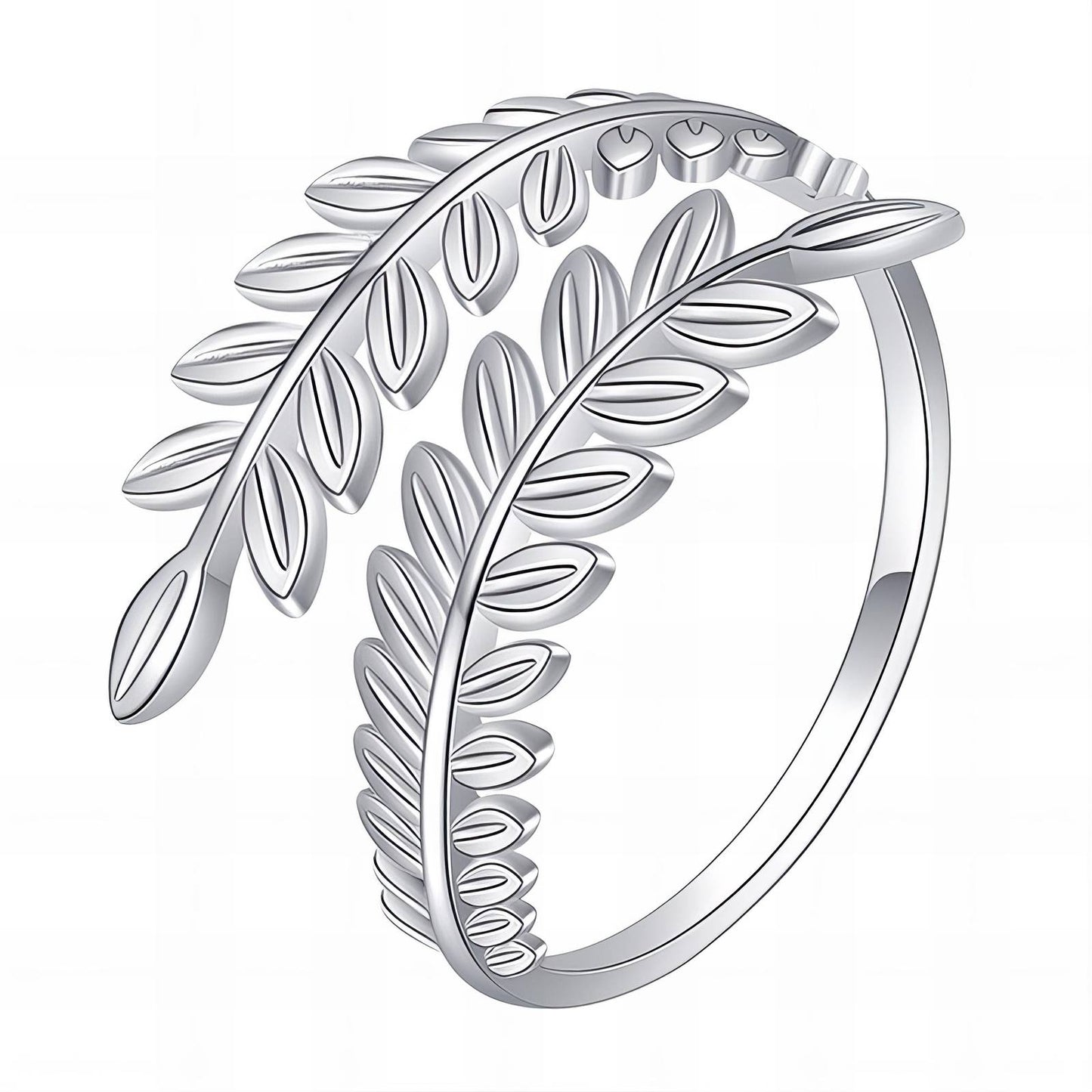 Stainless steel  Leafs finger ring, Mashalla