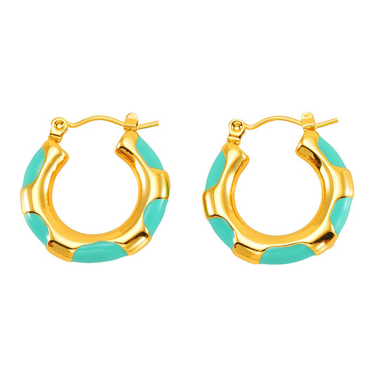 18K gold plated Stainless steel earrings, Mashalla