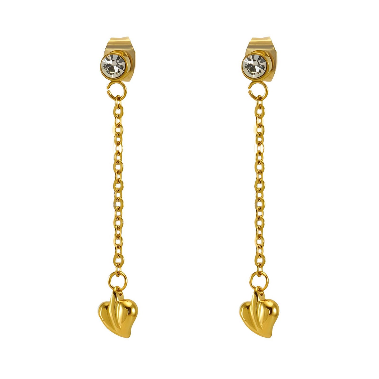 18K gold plated Stainless steel  Hearts earrings, Mashalla