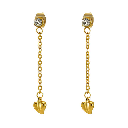 18K gold plated Stainless steel  Hearts earrings, Mashalla